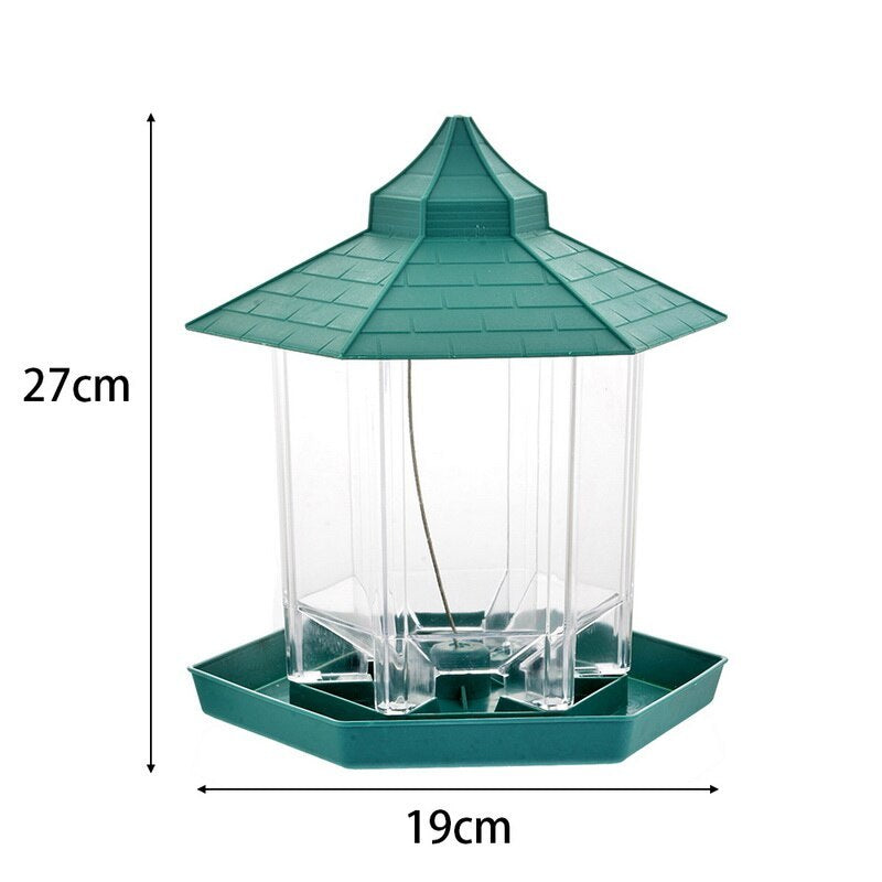 HKM-393107 Weatherproof Outdoor Hanging Bird Feeder for Balconies - Plastic, 7.5 x 20 x 24cm