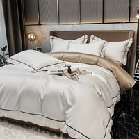 HKM-393171 Long Staple Cotton 4-Piece Quilt Set in Solid Colors, Pure Cotton Bedding with Quilted Design