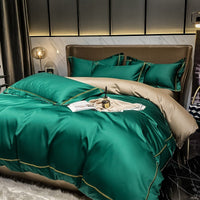 HKM-393171 Long Staple Cotton 4-Piece Quilt Set in Solid Colors, Pure Cotton Bedding with Quilted Design