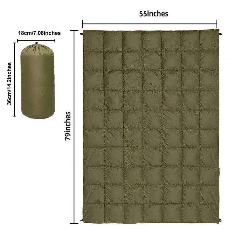 HKM-393171 Portable Waterproof Down Blanket for Camping and Hiking - Solid Colors Available, 137x203cm