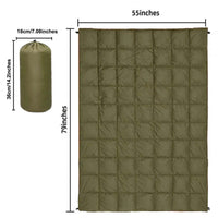 HKM-393171 Portable Waterproof Down Blanket for Camping and Hiking - Solid Colors Available, 137x203cm