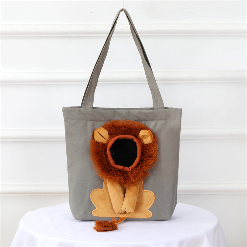 HKM-393363 Lion Cub Shoulder Bag for Small Dogs and Cats - 100% Cotton Canvas, Multiple Color Options