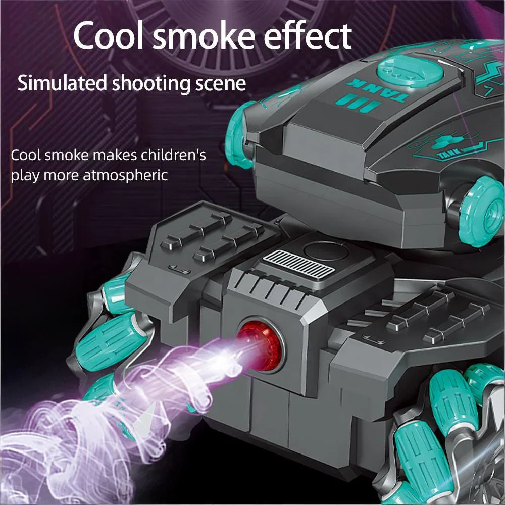 HKM-393427 Multi-Function Remote Control Tank Vehicle with Water Bomb Function, Spray, Sound, and Light Features