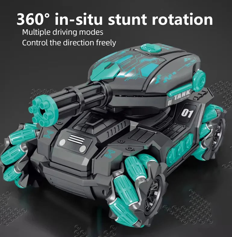 HKM-393427 Multi-Function Remote Control Tank Vehicle with Water Bomb Function, Spray, Sound, and Light Features