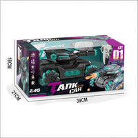 HKM-393427 Multi-Function Remote Control Tank Vehicle with Water Bomb Function, Spray, Sound, and Light Features
