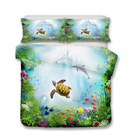 HKM-393491 Underwater World Quilted Textile Bedding Set in Polyester Fiber