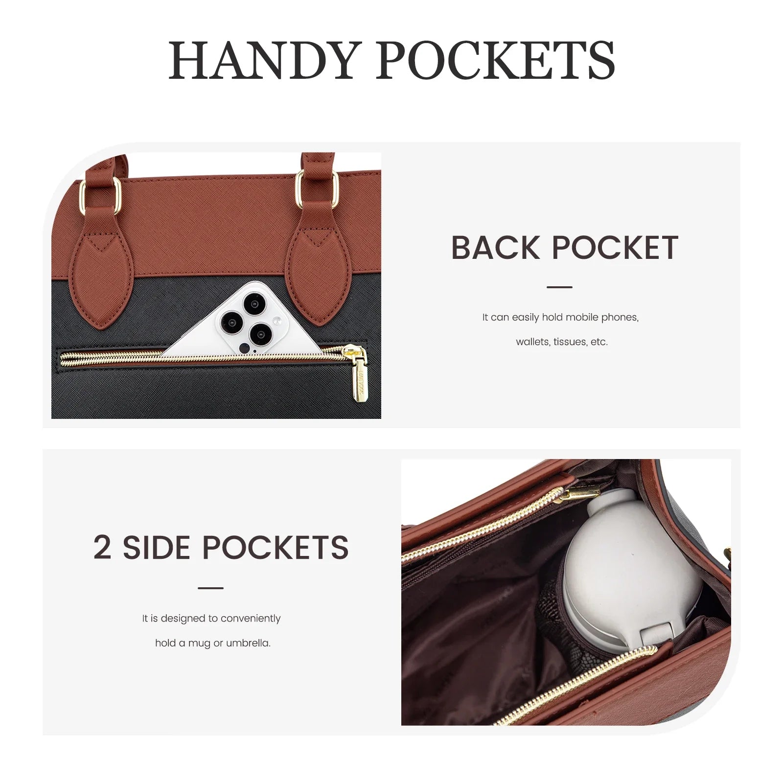 KTX-393555 Stylish 15.6 Inch Laptop Tote Bag for Women – Waterproof Leather Briefcase for Office and Work