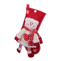 HKM-393619 Red and White Christmas Stocking Collection for Holiday Decor, 45x26 cm
