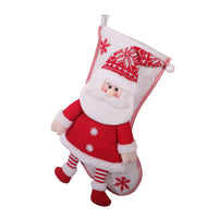 HKM-393619 Red and White Christmas Stocking Collection for Holiday Decor, 45x26 cm
