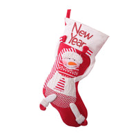 HKM-393619 Red and White Christmas Stocking Collection for Holiday Decor, 45x26 cm