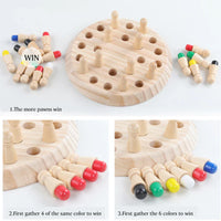 HKM-393747 Wooden Memory Match Stick Chess Board Game for Color Recognition and Cognitive Development