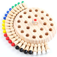 HKM-393747 Wooden Memory Match Stick Chess Board Game for Color Recognition and Cognitive Development