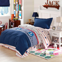 HKM-393939 Floral and Leaf Pattern Cotton Bedding Set - 3 Pieces, Includes Quilt Cover and Bed Sheet