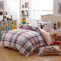 HKM-393939 Floral and Leaf Pattern Cotton Bedding Set - 3 Pieces, Includes Quilt Cover and Bed Sheet