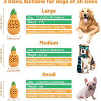 HKM-394003 Durable Pineapple Dog Chew Toy for Aggressive Chewers - Indestructible Natural Rubber Teething Toy