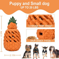 HKM-394003 Durable Pineapple Dog Chew Toy for Aggressive Chewers - Indestructible Natural Rubber Teething Toy