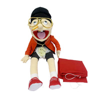 HKM-394003 Large Jeffy Boy Hand Puppet Plush Toy for Kids, Soft Doll for Parties, Shows and Christmas Fun