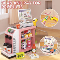 HKM-394131 48-Piece Pretend Play Cash Register Toy Set with Light and Sound Features for Kids