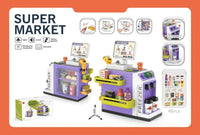 HKM-394131 48-Piece Pretend Play Cash Register Toy Set with Light and Sound Features for Kids