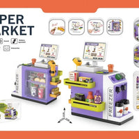 HKM-394131 48-Piece Pretend Play Cash Register Toy Set with Light and Sound Features for Kids