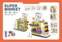 HKM-394131 48-Piece Pretend Play Cash Register Toy Set with Light and Sound Features for Kids