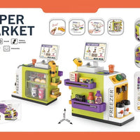 HKM-394131 48-Piece Pretend Play Cash Register Toy Set with Light and Sound Features for Kids