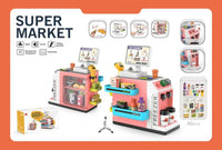 HKM-394131 48-Piece Pretend Play Cash Register Toy Set with Light and Sound Features for Kids