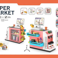 HKM-394131 48-Piece Pretend Play Cash Register Toy Set with Light and Sound Features for Kids
