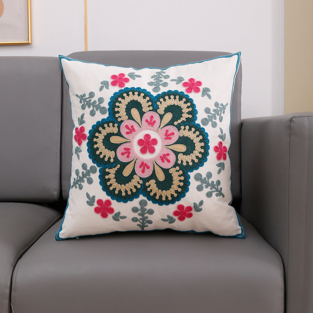HKM-394131 Towel Embroidery Decorative Pillow Cover - Modern 45x45cm Design