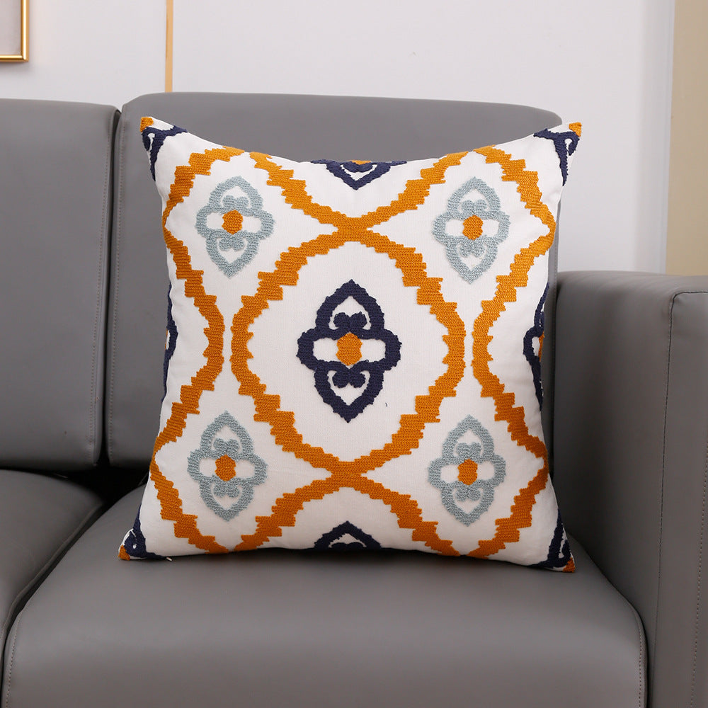 HKM-394131 Towel Embroidery Decorative Pillow Cover - Modern 45x45cm Design