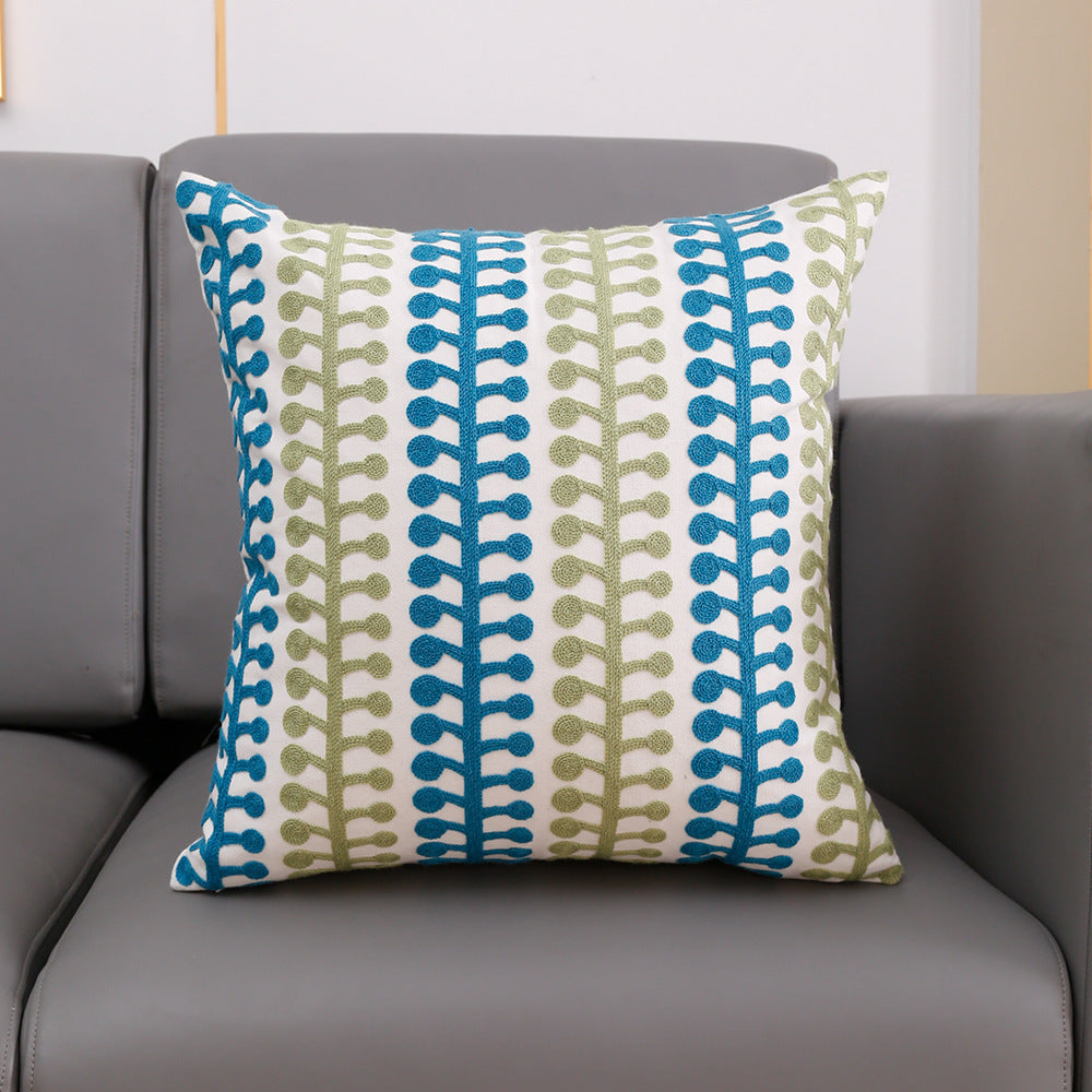 HKM-394131 Towel Embroidery Decorative Pillow Cover - Modern 45x45cm Design