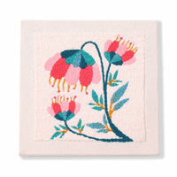 HKM-394259 Flower and Leaf Embroidery Kit for DIY Photo Frame Decoration, Includes 25x25cm Frame