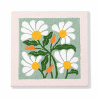 HKM-394259 Flower and Leaf Embroidery Kit for DIY Photo Frame Decoration, Includes 25x25cm Frame