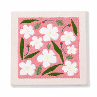 HKM-394259 Flower and Leaf Embroidery Kit for DIY Photo Frame Decoration, Includes 25x25cm Frame