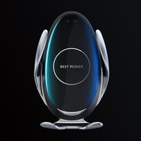 HKM-394387 Auto Induction Wireless Charger for Car with Adjustable Phone Holder - Supports Fast Charging, Compatible with Most Smartphones