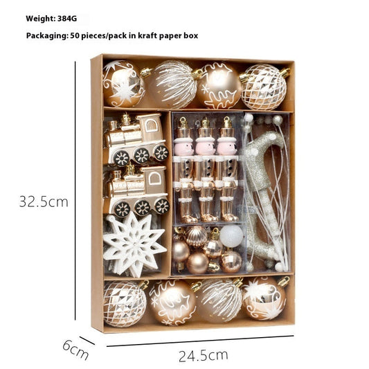 HKM-394451 Decorative 6CM Painted PET Christmas Ornaments in Various Styles and Colors