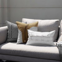 HKM-394451 Modern Minimalist Square Upholstered Pillow Cover for Living Room, Down and Goose Feather Filling Options