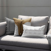 HKM-394451 Modern Minimalist Square Upholstered Pillow Cover for Living Room, Down and Goose Feather Filling Options