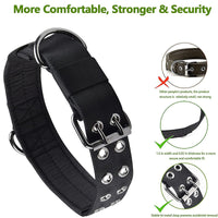 HKM-394515 Adjustable Dog Collar for Medium to Large Dogs with Metal D Ring and Buckle