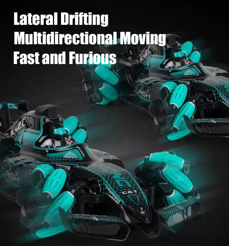 HKM-394579 2.4G Remote-Controlled Spray Stunt Vehicle with Lights and Music for Multiple Terrains
