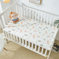 HKM-394643 Cotton Waterproof Crib Sheet - Breathable, Non-Slip, Urine-Proof Bed Cover