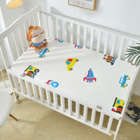 HKM-394643 Cotton Waterproof Crib Sheet - Breathable, Non-Slip, Urine-Proof Bed Cover