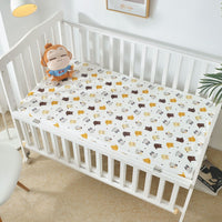 HKM-394643 Cotton Waterproof Crib Sheet - Breathable, Non-Slip, Urine-Proof Bed Cover