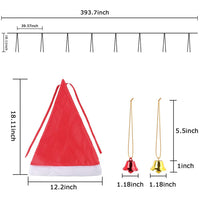 HKM-394771 Lighted Witch Hat Decoration Set - 8 Glowing Hats with 10 Bells for Halloween and Christmas Parties
