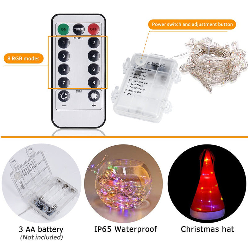 HKM-394771 Lighted Witch Hat Decoration Set - 8 Glowing Hats with 10 Bells for Halloween and Christmas Parties