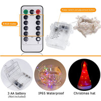 HKM-394771 Lighted Witch Hat Decoration Set - 8 Glowing Hats with 10 Bells for Halloween and Christmas Parties