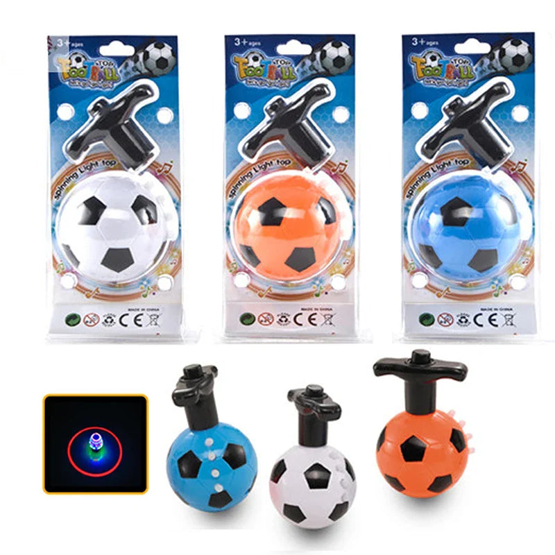 HKM-394899 Colorful Football Spinning Top with Lights and Music for Kids, Fidget Spinner Toy, Ages 3 and Up