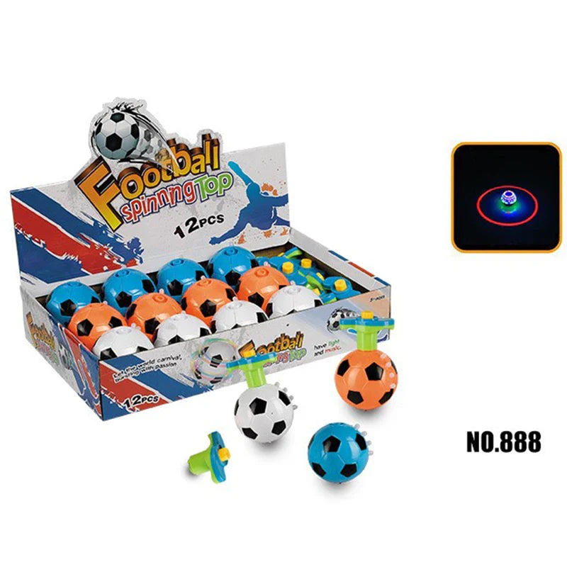 HKM-394899 Colorful Football Spinning Top with Lights and Music for Kids, Fidget Spinner Toy, Ages 3 and Up