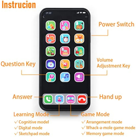 Educational Battery Operated Musical Mobile Phone Toy for Kids Age 2 to 4 Years - Interactive Learning Fun