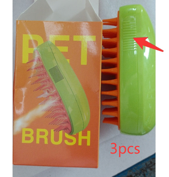 HKM-395091 3-in-1 Electric Cat and Dog Grooming Brush with Steam and Spray for Massage and Hair Removal